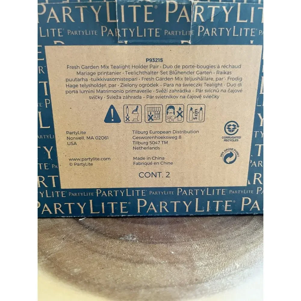 PARTYLITE Fresh Garden Mix Lemon Votive Candle Holders Set of 2 NEW! - Picture 5 of 8